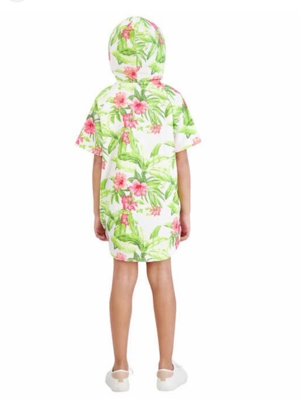 Tommy Bahama Golden Logo Hooded Towel Jacket w Pink Flowers & Lime Accents, EUC - Picture 10 of 12